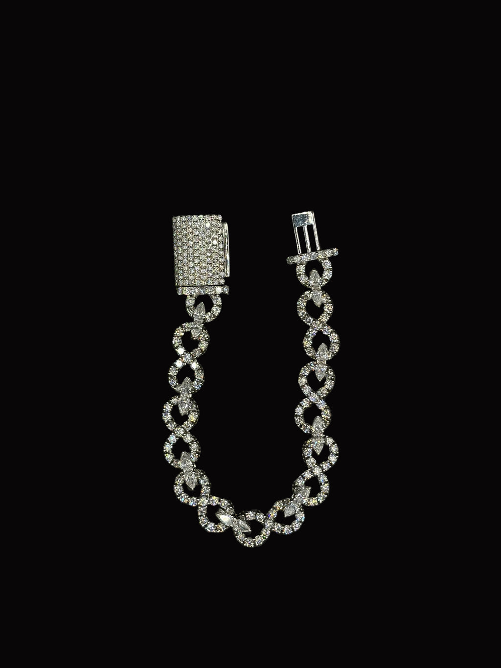 Lab Diamond Infinity Link Bracelet