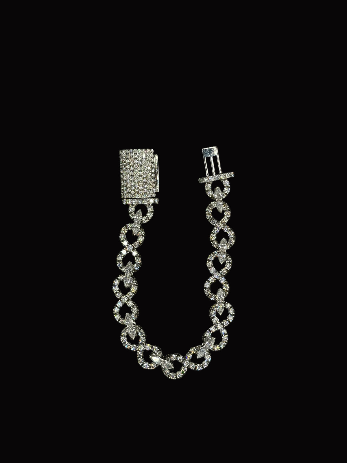 Lab Diamond Infinity Link Bracelet