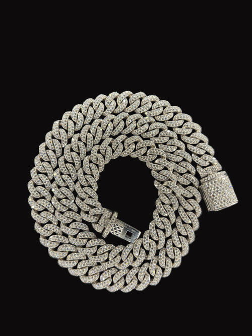 12MM Round Cuban Lab Diamond Cuban Chain