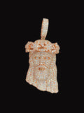 Silver Moissanite Jesus Head