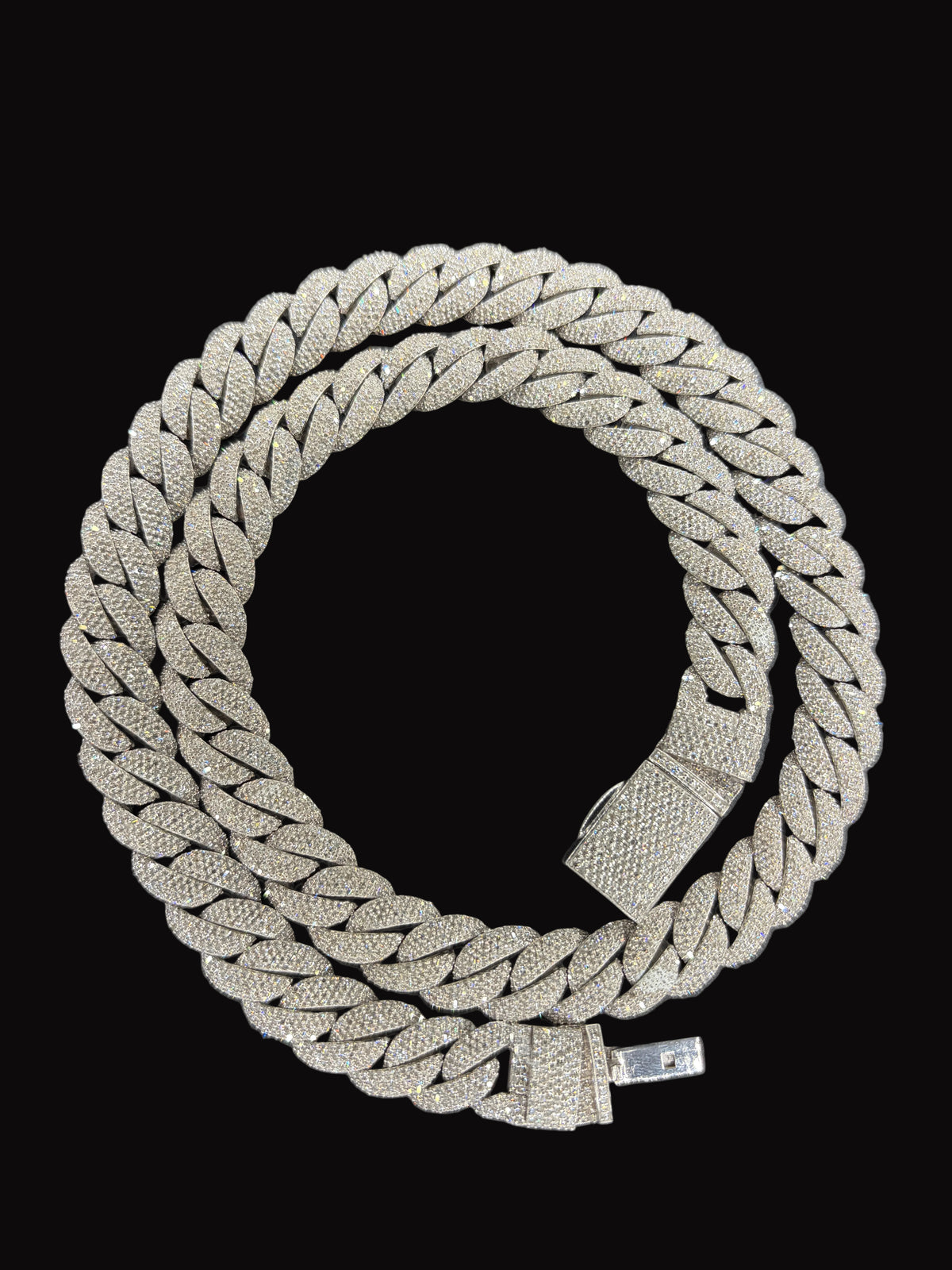 12MM Natural Diamond Cuban Link Chain