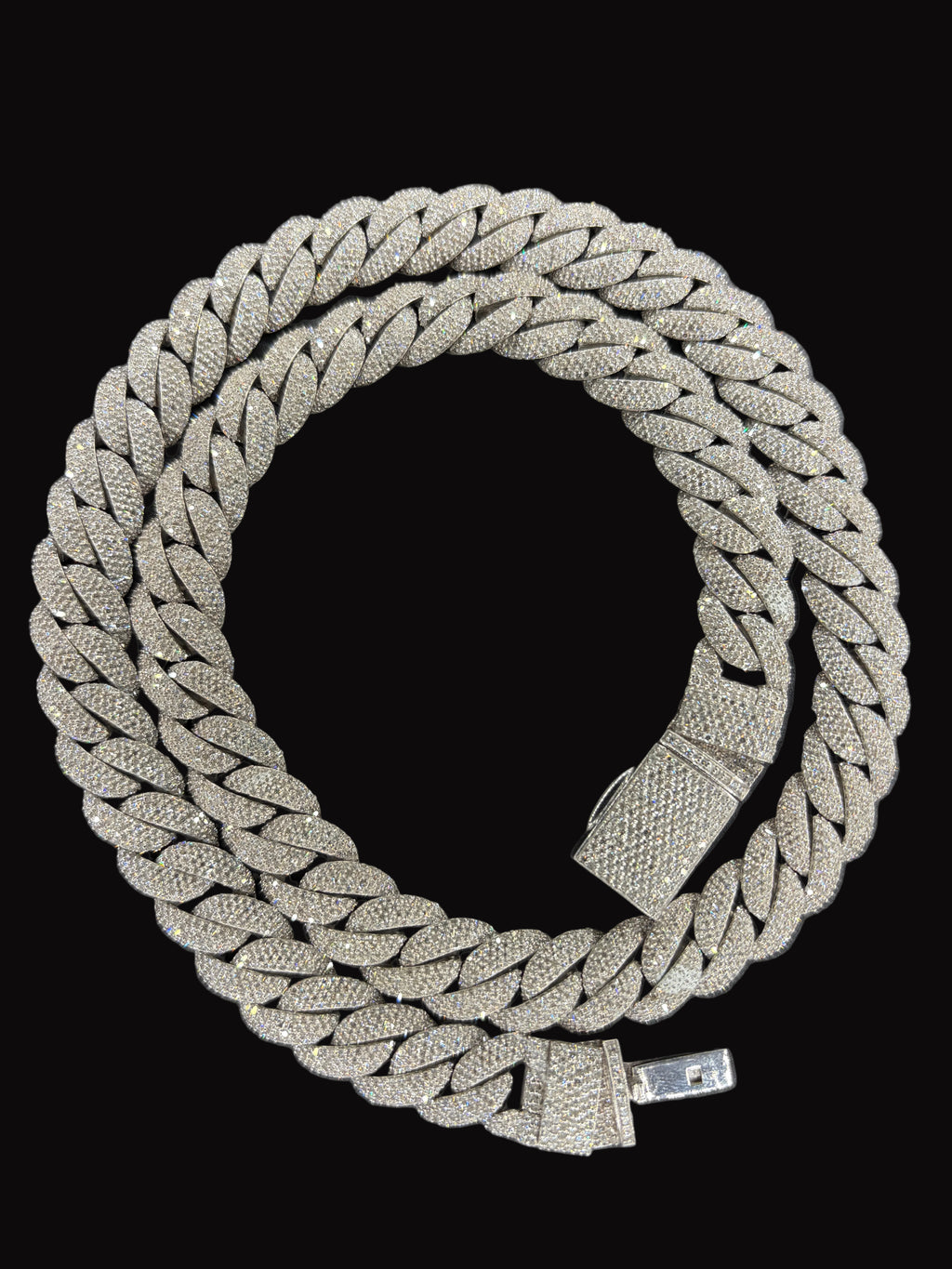 12MM Natural Diamond Cuban Link Chain