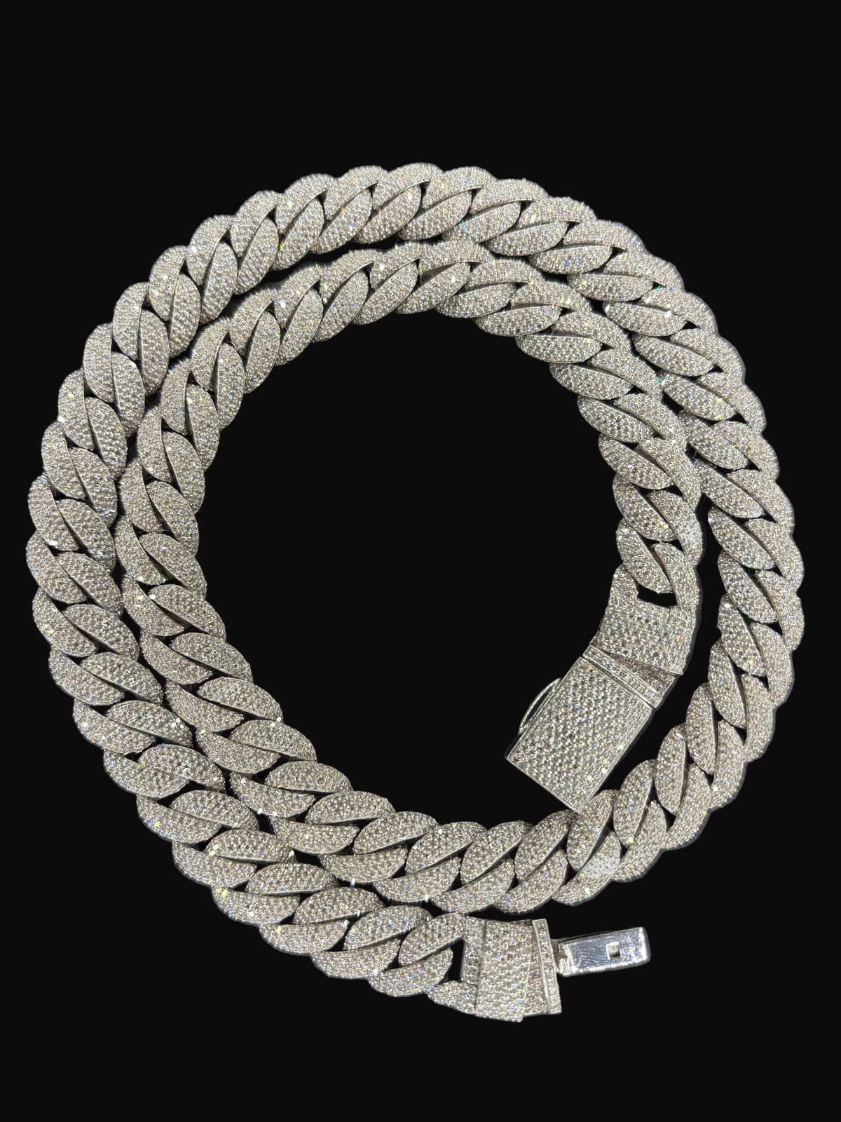 12MM Natural Diamond Cuban Link Chain