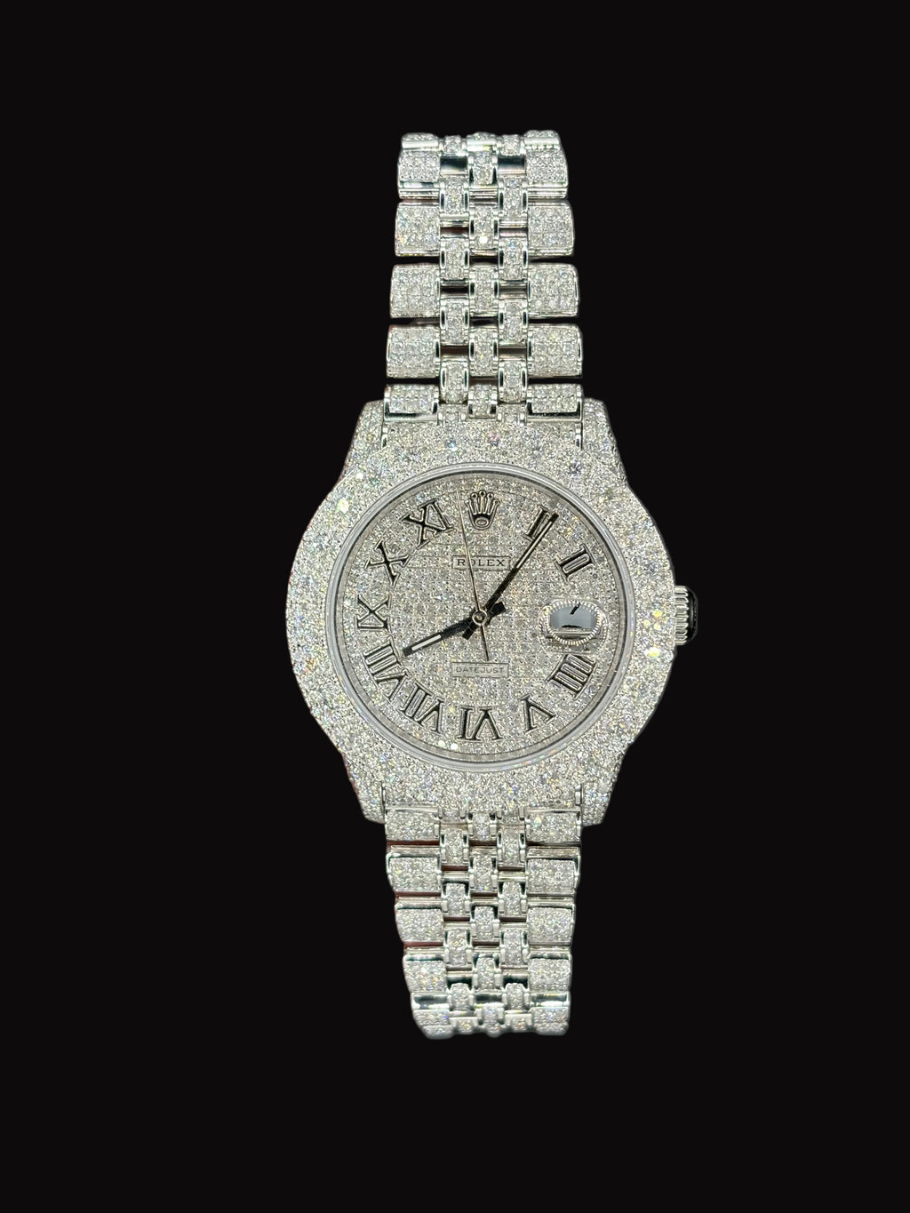 36MM Natural Diamond Rolex Datejust AM Band Big Bezel