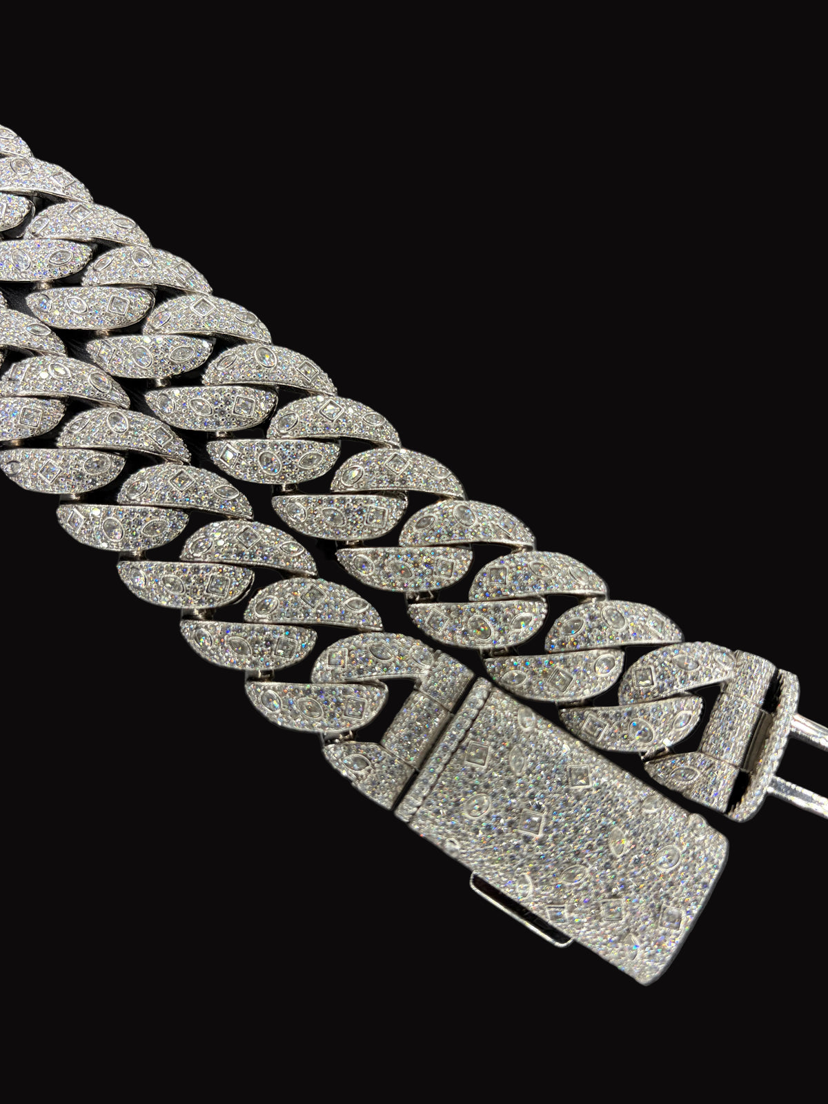 Almost Half A Kilo Fancy Silver Moissanite Cuban