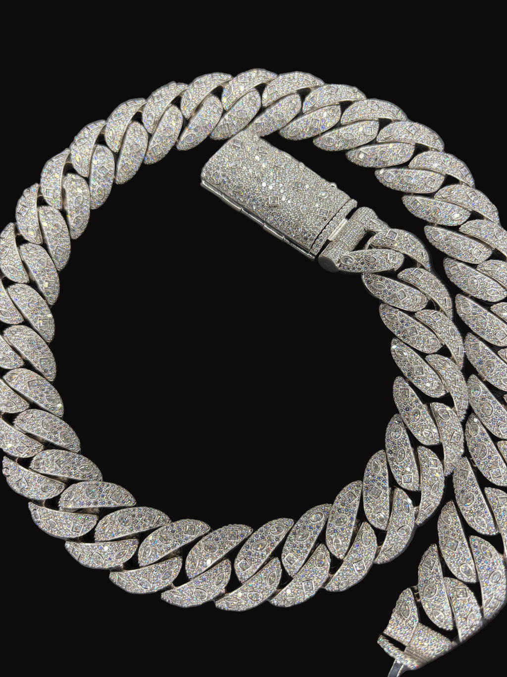 Almost Half A Kilo Fancy Silver Moissanite Cuban