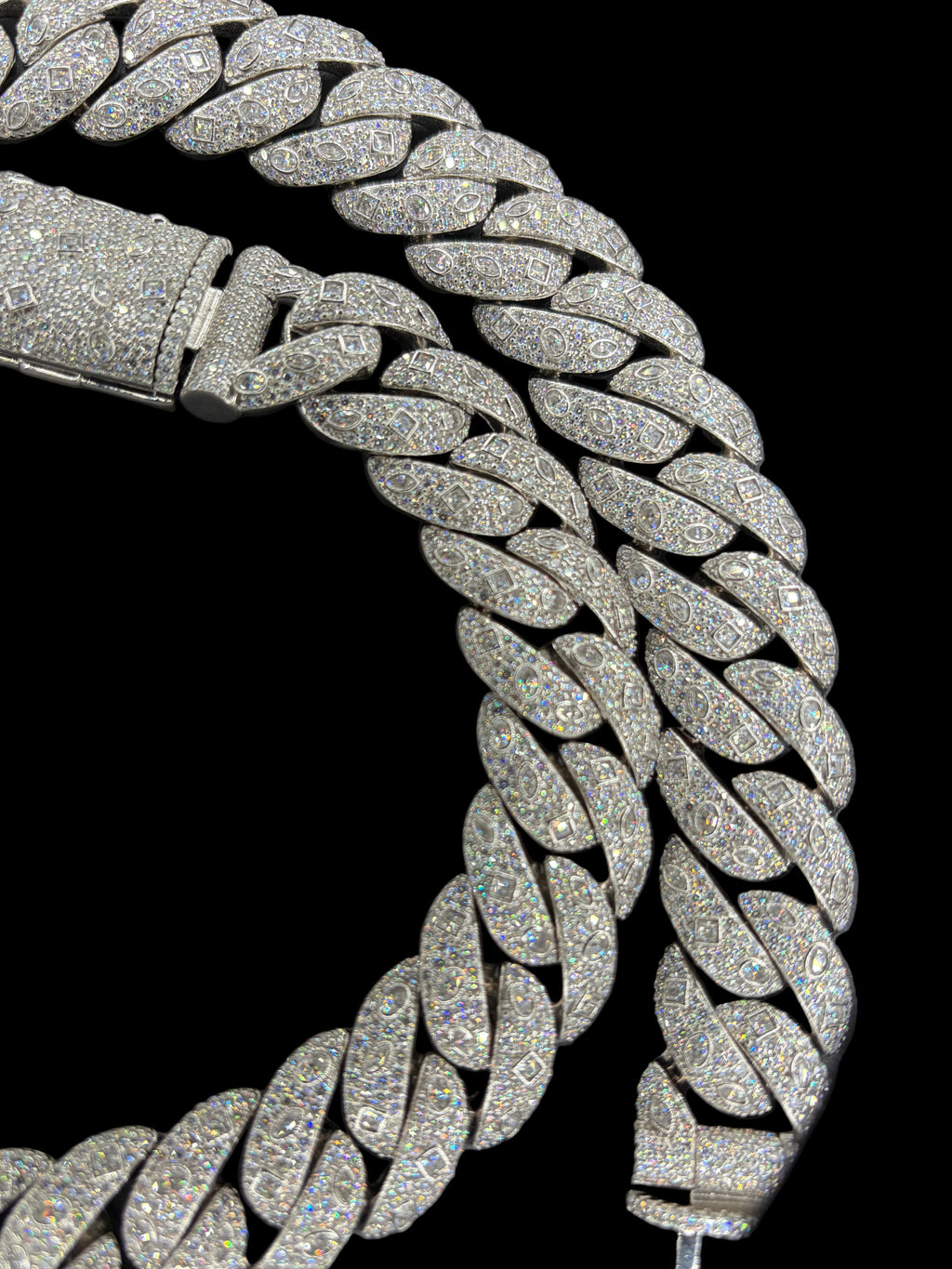 Almost Half A Kilo Fancy Silver Moissanite Cuban